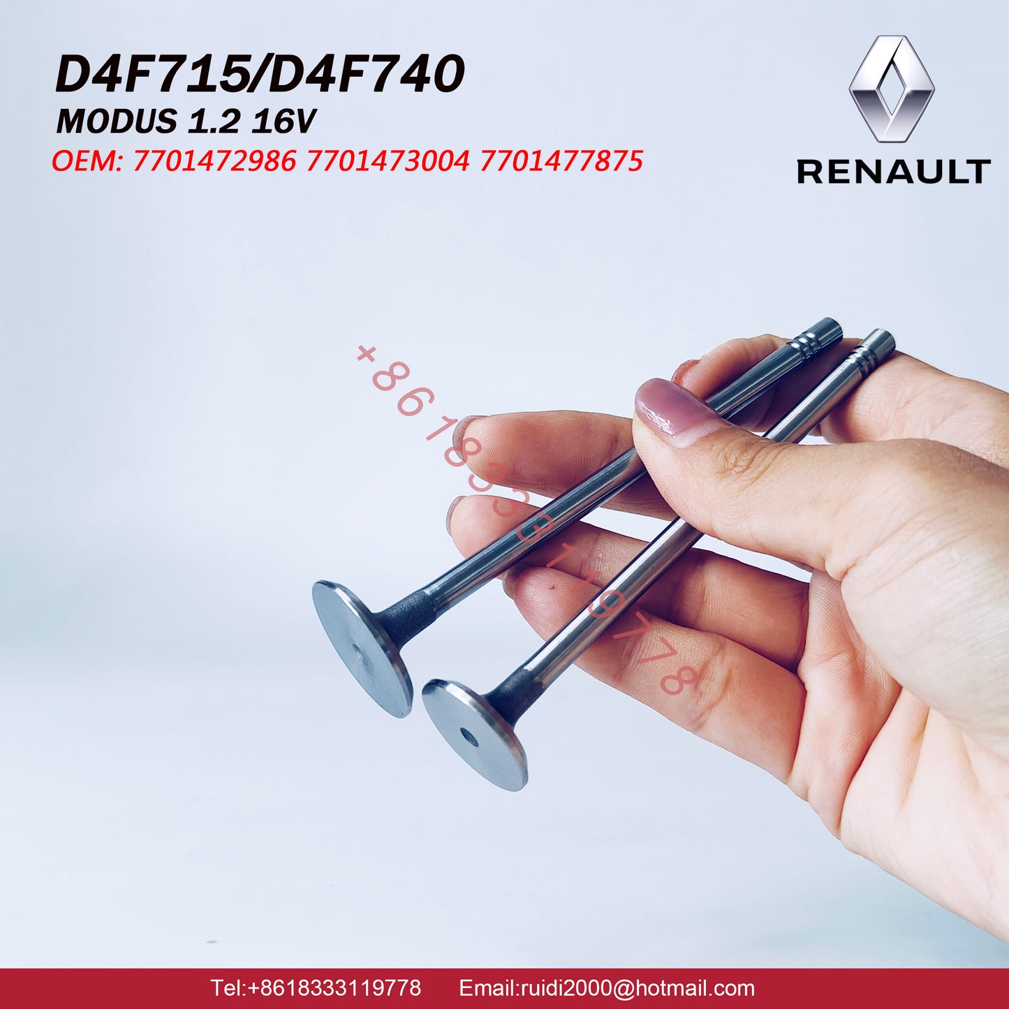Renault or Nissan Engine D4F Intake&Exhaust Valves 13201-00QAG  13202-00QAH 7701472986  7701473004 7701477875  with high quality