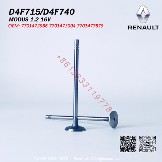 Renault or Nissan Engine D4F Intake&Exhaust Valves 13201-00QAG  13202-00QAH 7701472986  7701473004 7701477875  with high quality
