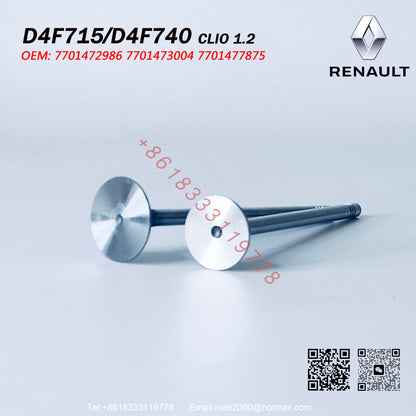 Renault or Nissan Engine D4F Intake&Exhaust Valves 13201-00QAG  13202-00QAH 7701472986  7701473004 7701477875  with high quality