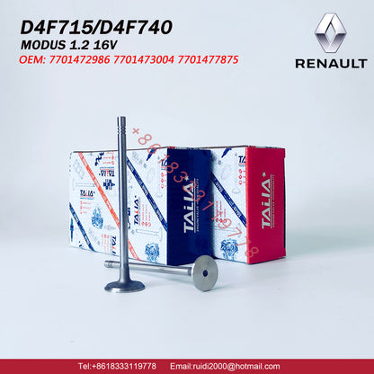 Renault or Nissan Engine D4F Intake&Exhaust Valves 13201-00QAG  13202-00QAH 7701472986  7701473004 7701477875  with high quality
