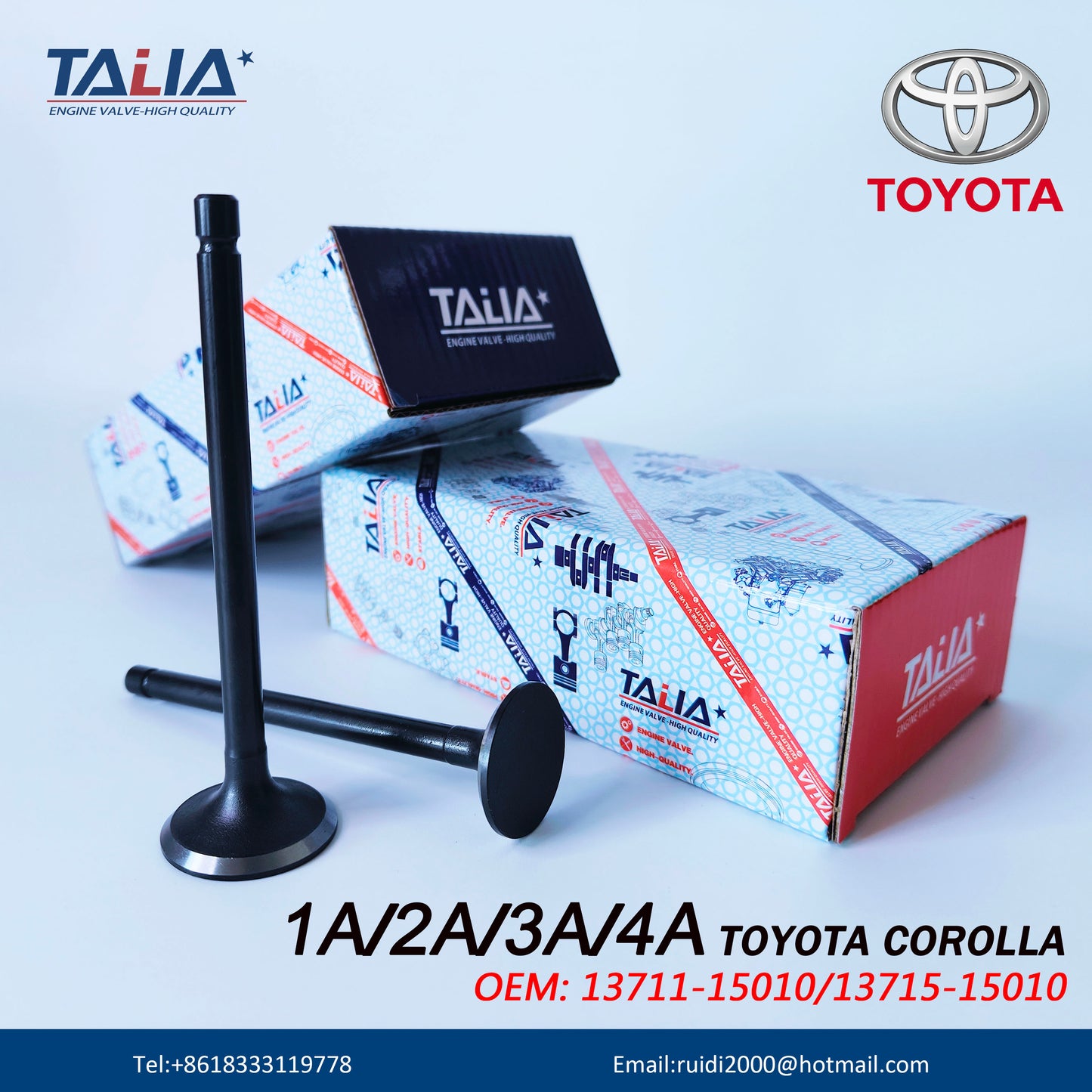 13711-15010 13715-15010 Inlet & Exhaust Engine Valve fits for Toyota Corolla 1300 1A/2A/3A/4A